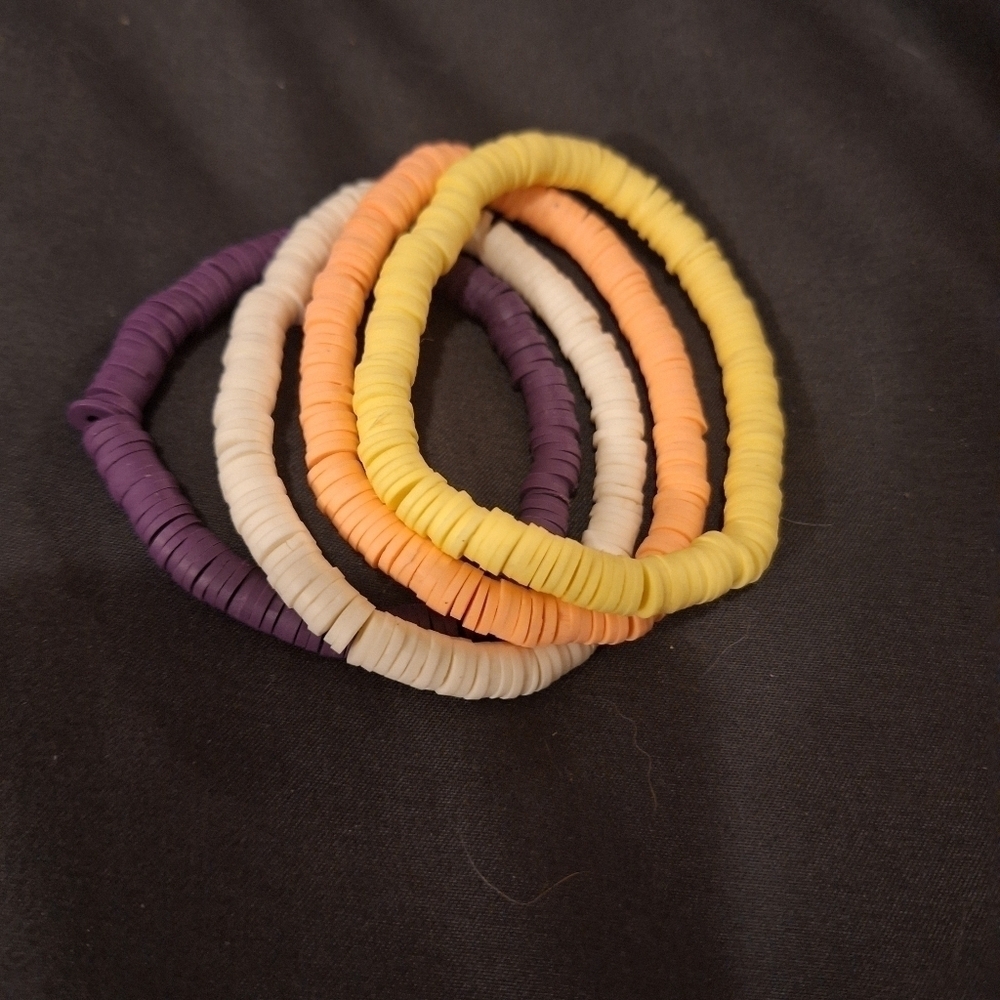 Beaded Stretch Bracelets Lot of 4